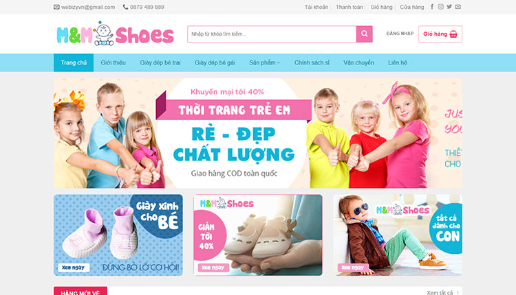 mau webste ban hang baby shop